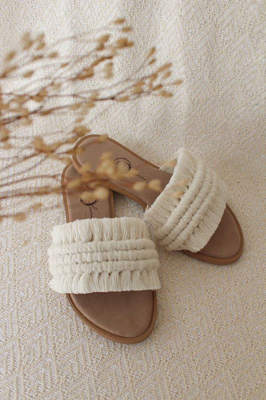 Sandalias nude de macramé